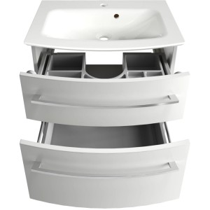 Fackelmann Badmöbel-Set B.Style, 2-teilig, weiß: Waschtisch mit Unterschrank und zwei Schubladen.