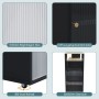 okwish Bartisch mit Drehbar Stauraum Beweglich Küche 135x39x105cm Schwarz_6