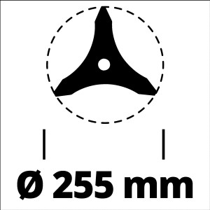 Einhell Dickichtmesser 255 mm für Sensen, Zubehör für Rasentrimmer.