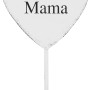 Gartenstecker Herz Antikweiß mit Schriftzug "Liebste Mama", 35 cm hoch.