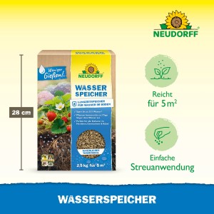 Neudorff Wasserspeicher 2,5kg: Bodenverbesserer für weniger Gießen im Garten & Beet.