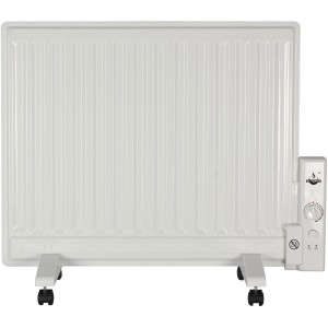 Weißer El Fuego Elektro-Ölradiator mit Rollen, 600 W Leistung für elektrische Heizung.