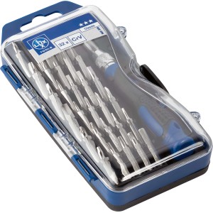 LUX Präzisions-Bitsatz, 32-teilig, in Kunststoffbox für feine Schraubarbeiten.