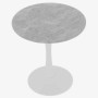 okwish Couchtisch mit Marmor Tischplatte Wohnzimmer Esszimmer 70x70x72cm Weiß Grau