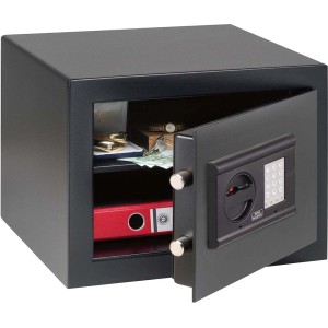 Burg-Wächter Möbeltresor Homesafe H 210 E mit geöffneter Tür und Zahlenschloss.