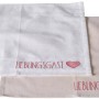 Boltze Servietten Lieblingsgast, 4er-Set in Weiß und Rosa mit Herz-Motiv.