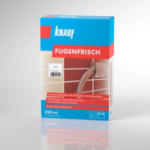 Knauf Fugenfrisch in Weiß, 250g Tube zur Reparatur und Erneuerung von Fliesenfugen.