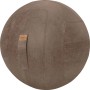 Brauner Sitting Ball Hocker Frankie, 150 l, aus Lederimitat mit Seitentasche.