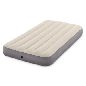 Intex Dura-Beam Luftmatratze, Single-High Full, beige/grau, ideal für Camping & Gäste.