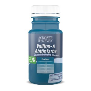 Schöner Wohnen Capriblau Abtönfarbe, 125ml Flasche für Innen- und Außenbereich.