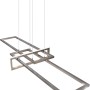 Moderne LED-Pendelleuchte Salinas, 34W, Nickel matt, mit rechteckigen Elementen und Switch Dimmer.