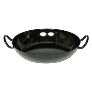Schwarze Riess Schlemmerpfanne, Ø 20 cm, mit zwei Griffen. Ideal zum Braten und Servieren.