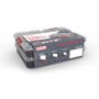 Qbrick Regular Compact Organizer Set 1, schwarz, stapelbare Aufbewahrungsboxen für Werkstatt und Hobby.
