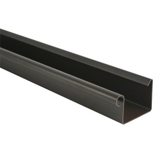 Braune Marley Kastendachrinne RG 70 (1 m) aus Kunststoff für Garagen und Gartenhäuser.