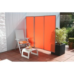 Floracord Paravent Terracotta, 3-teiliger Sicht- und Windschutz für Terrasse und Balkon.