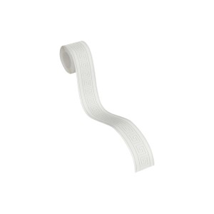 A.S. Création Borte, selbstklebend, weiß mit Mäander Muster, 5 m x 4 cm.
