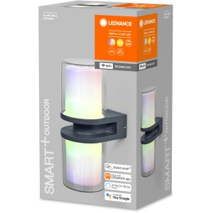 Ledvance Smart+ Up Down Flare Multicolor LED-Außenwandleuchte, dimmbar & farbwechselnd.