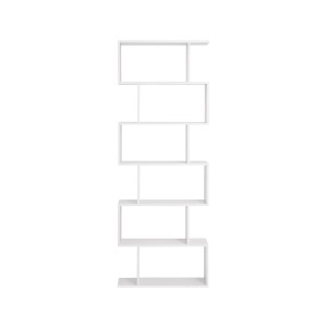 Weißes Vasagle Bücherregal mit 6 Ebenen, modernes Design für Wohnzimmer und Büro.