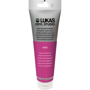 Tube Lukas Cryl Studio Premium Acrylfarbe, 125ml, Magenta (Primär-Rot).