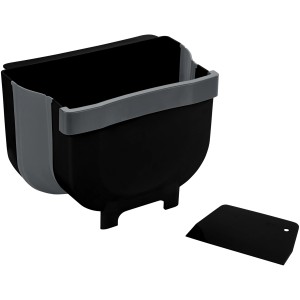Wenko Tür-Abfalleimer Fago, 5 l, schwarz, für die Outdoor Kitchen. Inkl. Schaber.