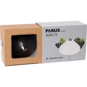 Verpackung der anthrazitfarbenen Parus by Venso LED-Pflanzenlampe Sunlite 7W.