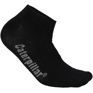 Schwarze Cat Sneakersocke, Größe 39-42, mit Caterpillar Logo. Arbeitskleidung.