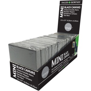 Daler-Rowney Mini Keilrahmen, schwarz, 6,35x6,35 cm, im Displaykarton.