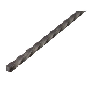 Gedrehte Vierkantstange aus Stahl, 12x12x2000 mm, für vielseitige Anwendungen.