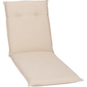 Beige Saumauflage Takume für Gartenliegen, bequemes Polster mit Knöpfen.