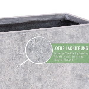 Pflanzwerk Pflanzkübel Tub Premium Frostbeständig Lava 50 cm Hellgrau