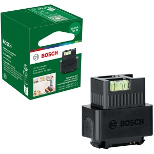 Bosch Zamo Linienadapter für Messwerkzeuge, mit Wasserwaage und Produktverpackung.