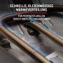 Detailaufnahme des Weber Gasgrill Q2200N Brenners in Aktion für gleichmäßige Hitzeverteilung.