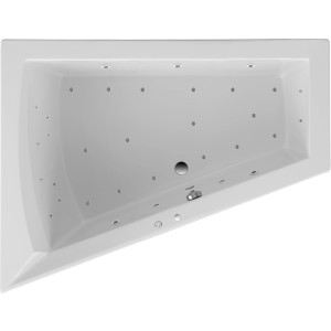 Ottofond Galia II Whirlpool, 175x135 cm, weiße Acrylwanne mit Massage- und Luftsystem.