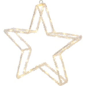 Transparente LED-Silhouette Stern, 31 cm, warmweiß, für Weihnachtsdeko im Innen- und Außenbereich.