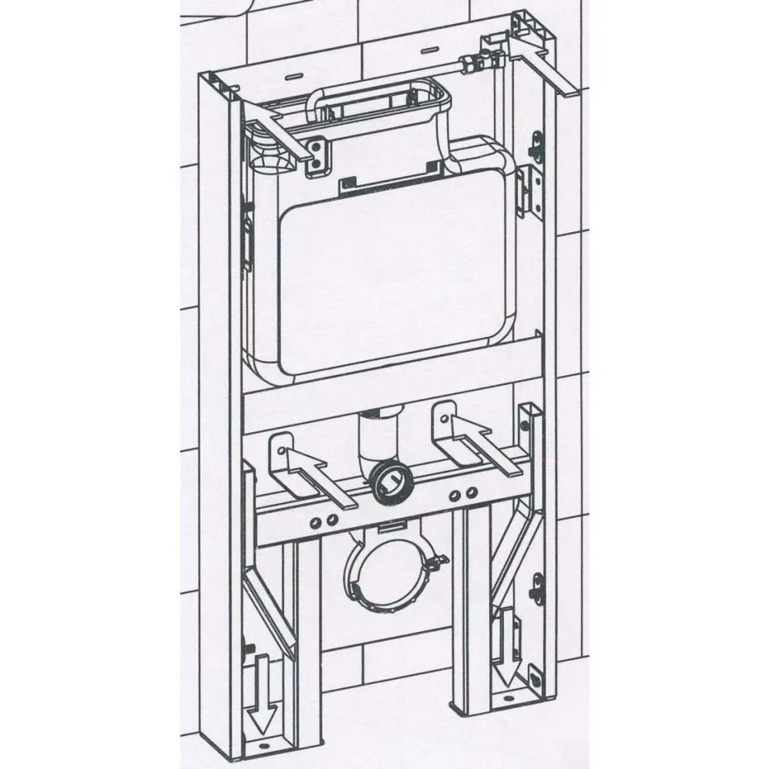 Glasdeals Sanitärmodul für Wand-WC inkl. Betätigungsplatte Weißglas 6220_5