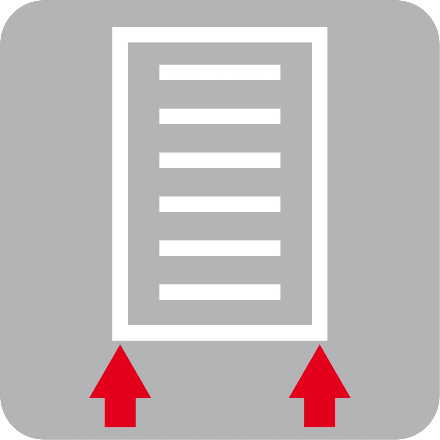 Symbol für Heizkörper mit Anschluss von unten.