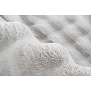 Detailaufnahme: Silberner Lalee Teppich Harmony mit 3D-Effekt, superweich.