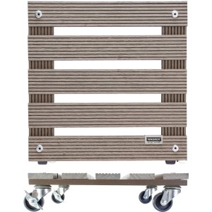 Wagner WPC Pflanzenroller GH 0531, 29x29 cm, taupe, mit Rollen. Untersetzer aus FSC®-zertifiziertem Holz.