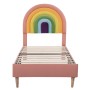 okwish Polsterbett 90x200cm mit Höhenverstellbarem Kopfteil Jugendzimmer Rosa ohne Matratze