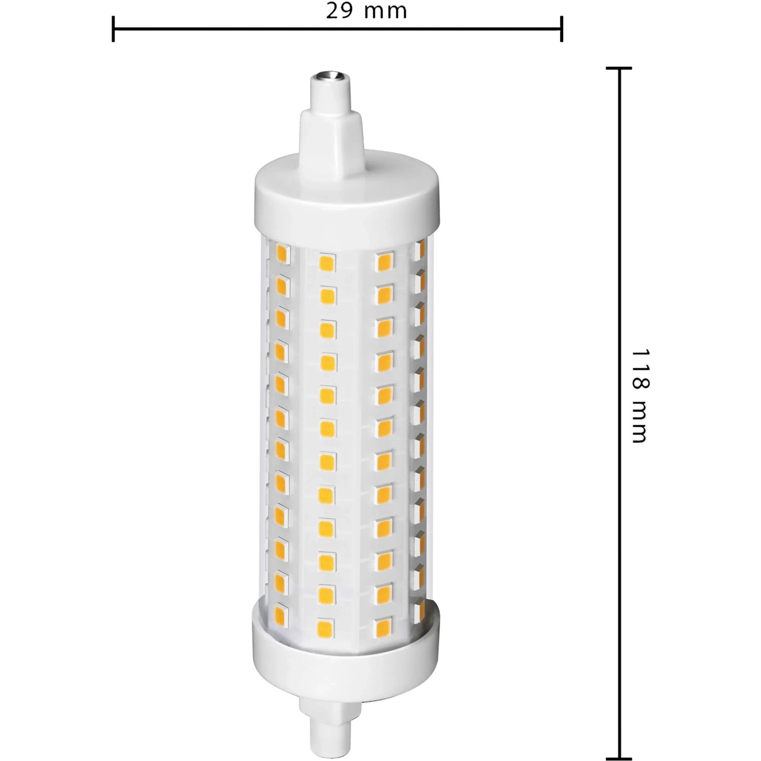LED-Leuchtstofflampe R7s, 12,5W, warmweiß, dimmbar, 11,8 cm lang.