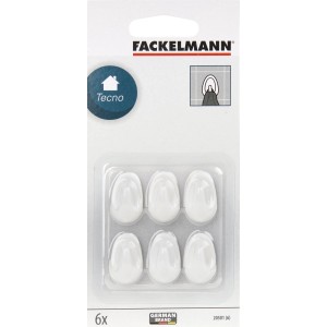 Fackelmann Allroundhaken, 6er-Set, selbstklebend, für Küchen-Ordnungssysteme.