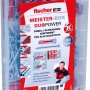 Fischer Meister-Box Wohnraum mit 160 Dübeln und Schrauben, sortiert in transparenter Kunststoffbox.