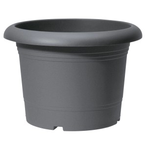 Scheurich Pflanzgefäß Oliver, Ø 49 cm, Metallic Grey, runder Pflanzkübel für Garten und Terrasse.