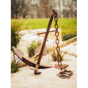 Ferrum Art Design Deko-Anker, 102 cm, Edelrost-Optik, Metall-Skulptur für den Garten.
