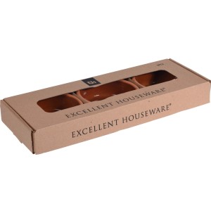 Tapasschalen 3er Set aus Terrakotta im Karton, ideal für Dips und Saucen.