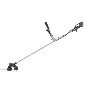 Worx Akku-Freischneider WG082E 20V mit Trimmerkopf und Fahrradgriff.