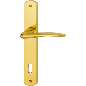 AnsaPro Langschild-Garnitur Spree BB, Messing poliert für Innentüren.