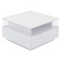 okwish Couchtisch mit LED 2 Schubladen Präsentationsbereich 70x70x41cm Weiß