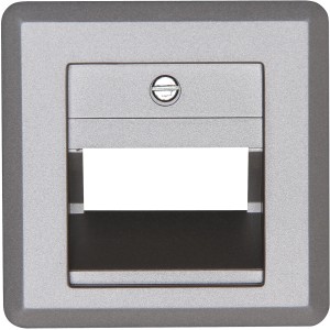 Kopp UAE-Abdeckung Milano Stahl für Datendose mit Schrägauslass, Schutzart IP20.