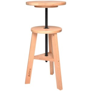 Artina Arles Malhocker aus Buchenholz, höhenverstellbar für Künstlerbedarf.